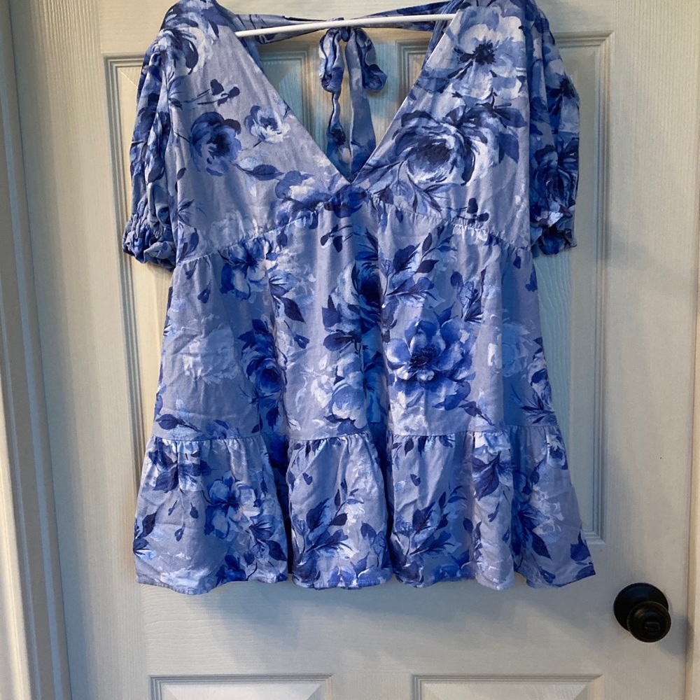 Altar'd State Blue Floral Mini Dress